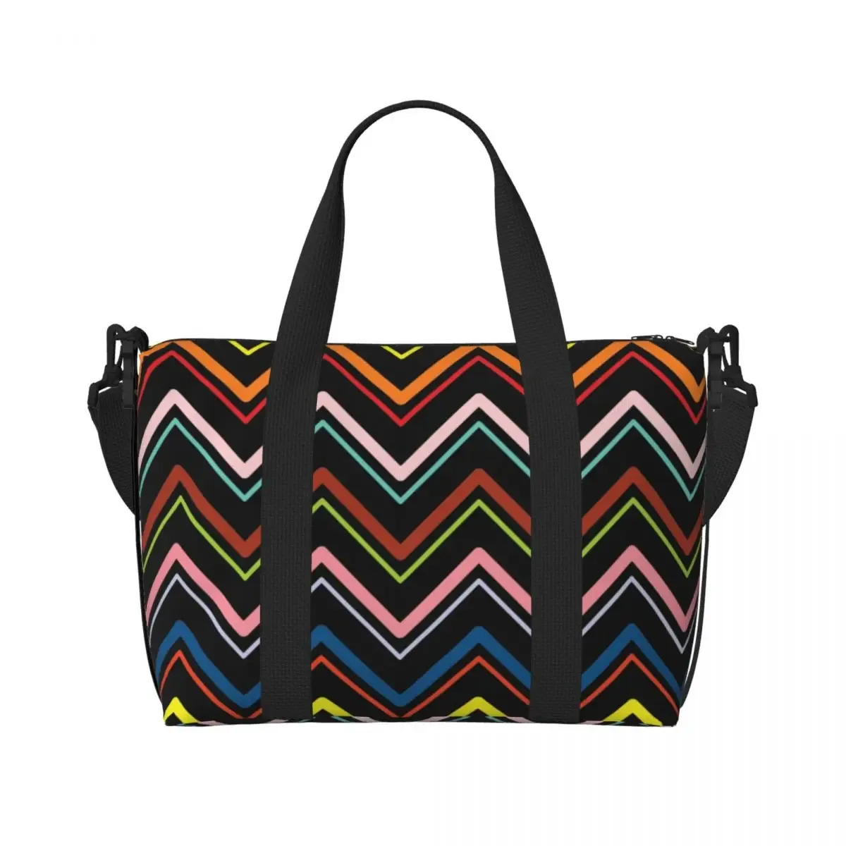 sac fourre-tout boho personnalisé pour femme, sac de plage moderne chic, extra large, sac de sport à main, géométrique, multicolore, sacs de voyage, sacs à provisions