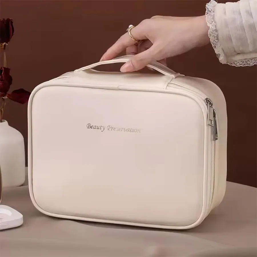 nouvelle trousse de toilette pour femme, sac de rangement portable, grande capacité, trousse de maquillage de luxe, organiseur de voyage, accessoires essentiels