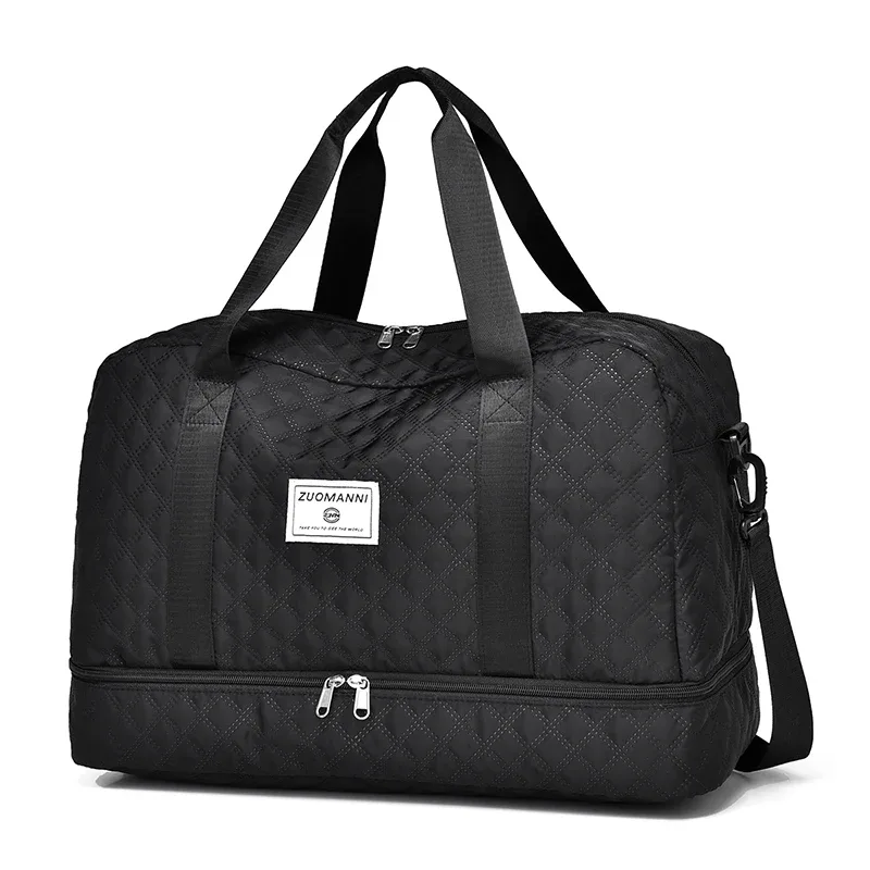 sac de voyage léger en latex rhombique, sac de rangement portable de grande capacité pour le sport et le fitness, sac de week-end de nuit