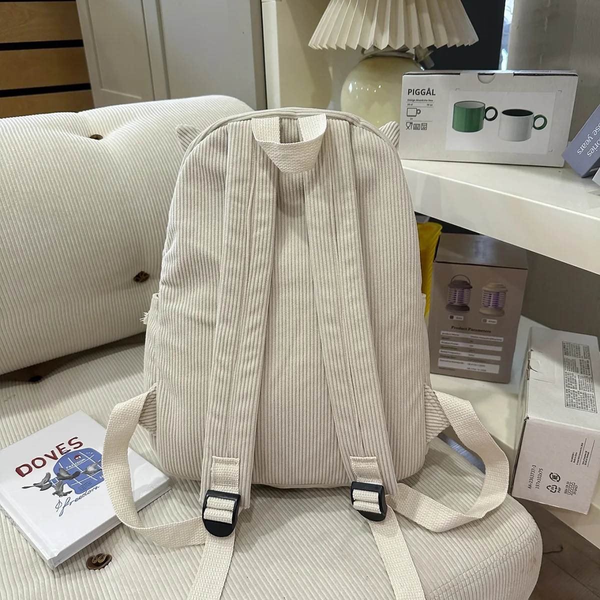 Sacs à dos de grande capacité pour femmes, sac à bandoulière de bonne qualité pour filles, motif de chat de dessin animé, sacs à main en tissu doux pour femmes