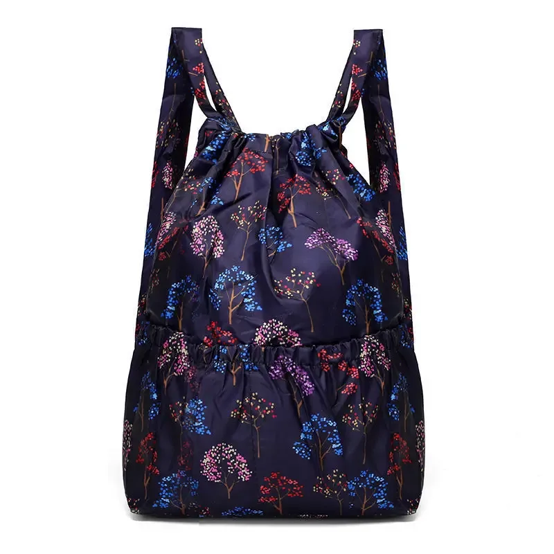 sac à dos à cordon de serrage pour femmes, sac à cordon en nylon, grande capacité, sac à bandoulière léger et polyvalent pour maman