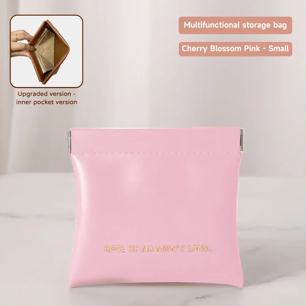 sac de rangement multifonctionnel tendance avec fermeture automatique, porte-monnaie en pu pour écouteurs filaires, mini sac portable pour rouge à lèvres et maquillage