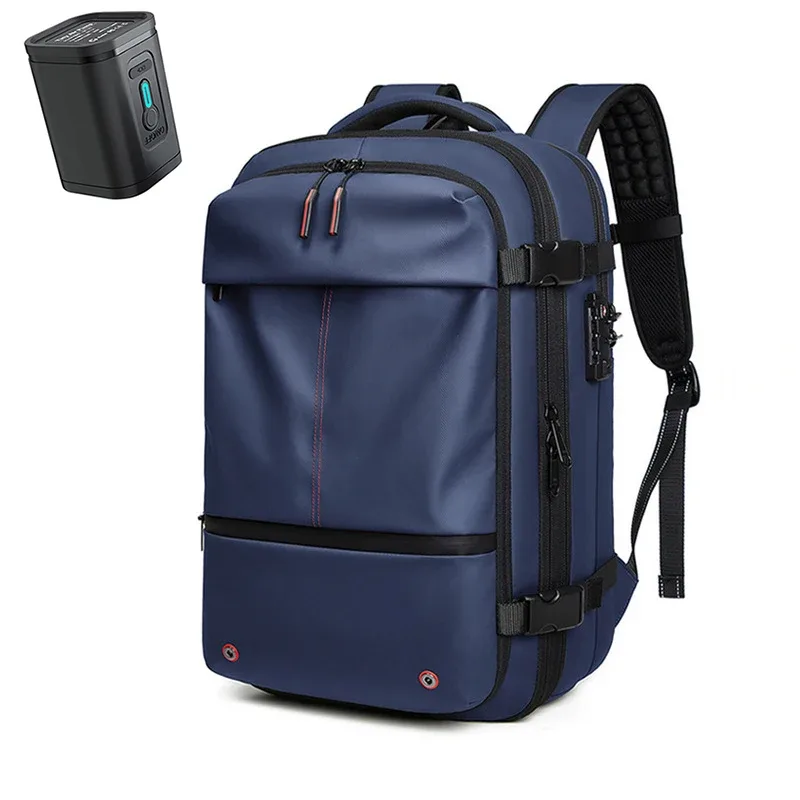 sac à dos de voyage pour hommes, sac à dos à compression sous vide pour ordinateur portable de 17 pouces, sac à dos d'affaires de grande capacité, sac à dos d'école extensible pour randonnée