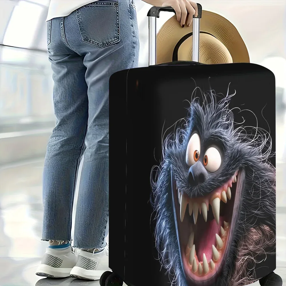1 housse de bagage amusante à imprimé monstre. s'adapte aux valises de 18 à 32 pouces ; protège efficacement vos bagages.