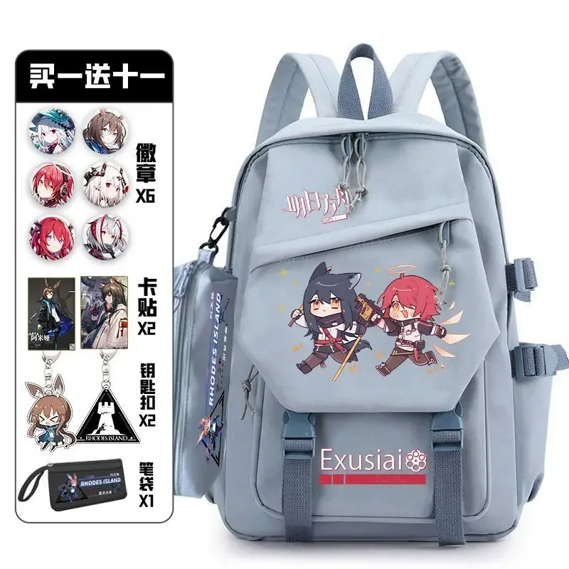 arknight – sac à dos avec douleur, ensemble de badges, sac d'anime, cartable pour adolescents, sac de voyage pour livre d'étudiants, fille et garçon, cosplay