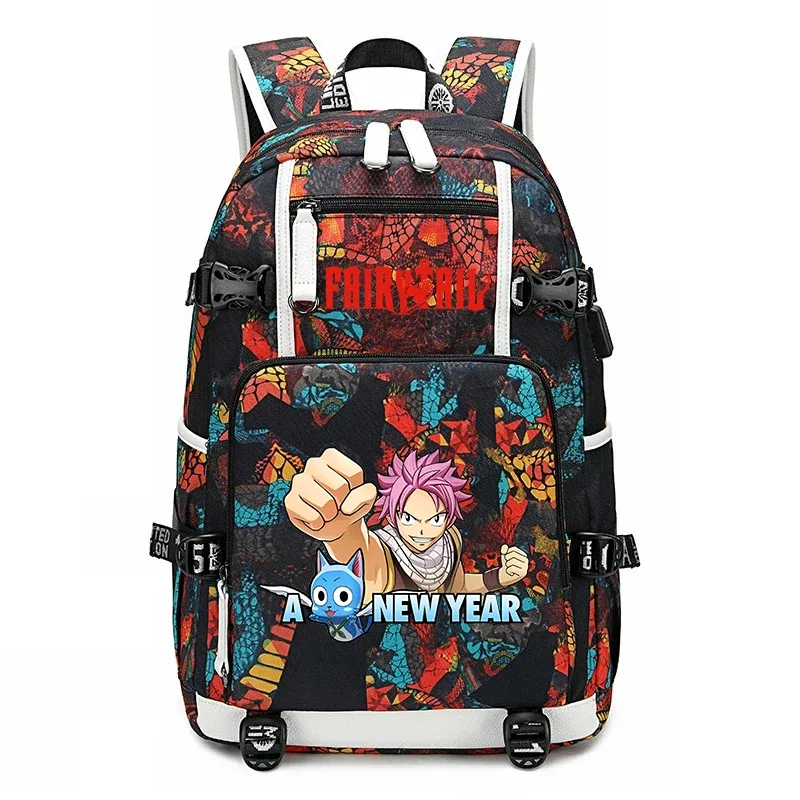 sac à dos d'école imprimé fairy tail anime, grande capacité, sac à livres pour adolescents et enfants, sac à dos de voyage décontracté