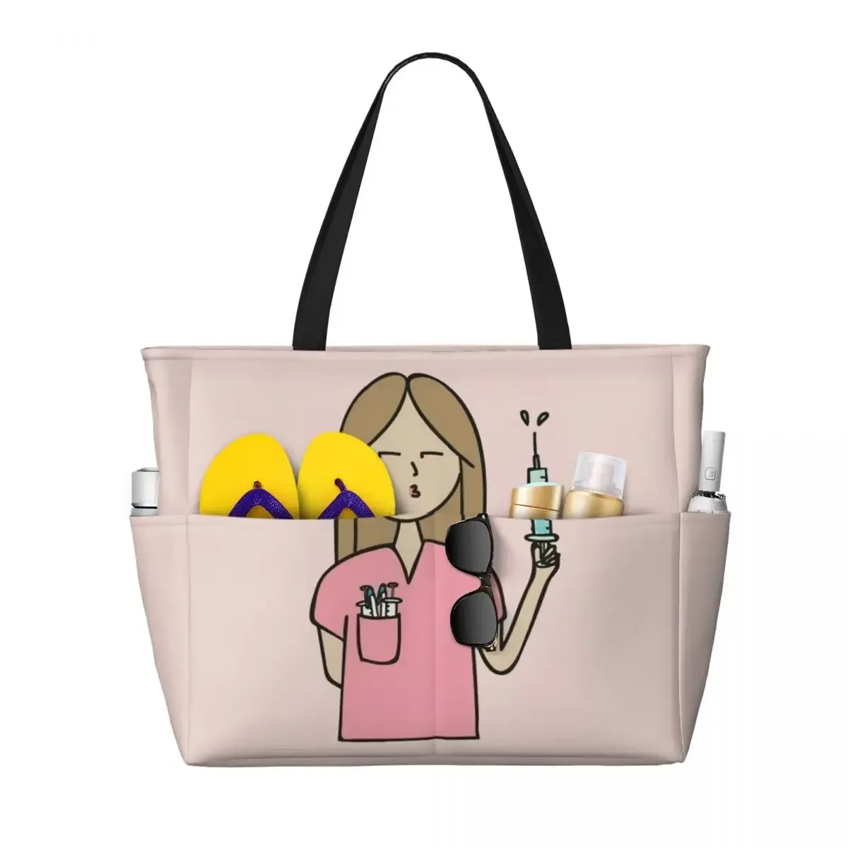 sac fourre-tout de voyage médical personnalisé enfermera en apuros pour femmes, sacs d'épicerie à bandoulière de grande capacité