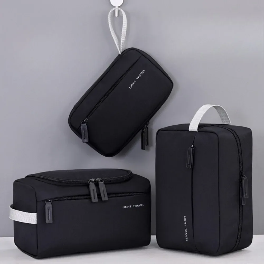 trousse de toilette de voyage 3 en 1 pour hommes, organisateur de toilette oxford, kit dopp, trousse de rasage résistante à l'eau, trousse à cosmétiques, organisateur de maquillage