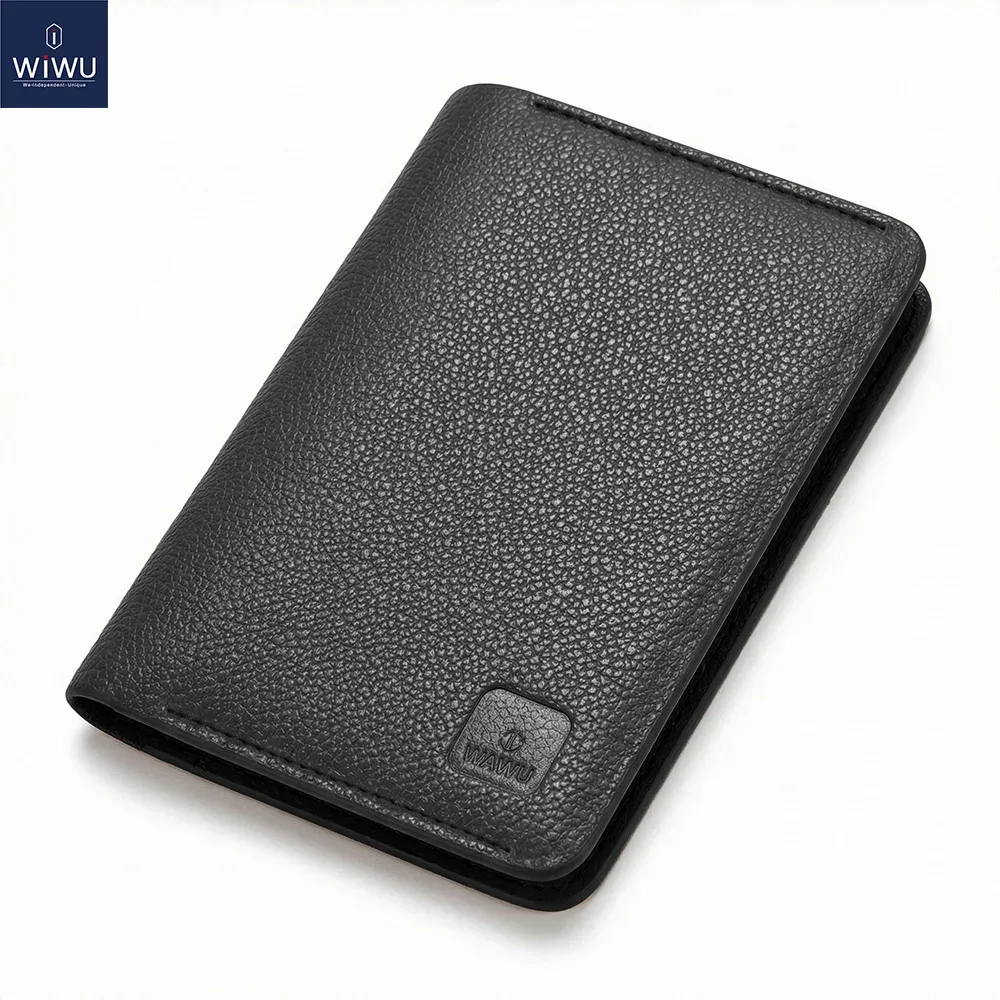 portefeuille wiwu master passport rfid anti-contrefaçon en cuir pu, pochette de rangement douce pour la peau, sac de transport
