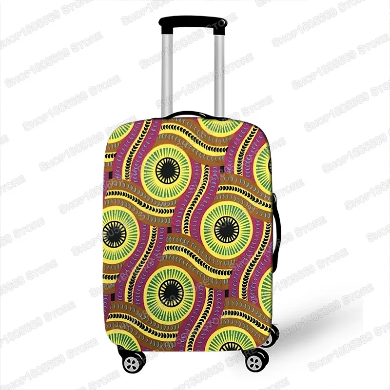 housse de bagage imprimée à motif afro pour voyage, housse de valise marron pour femmes africaines, housse de protection élastique pour chariot de voyage