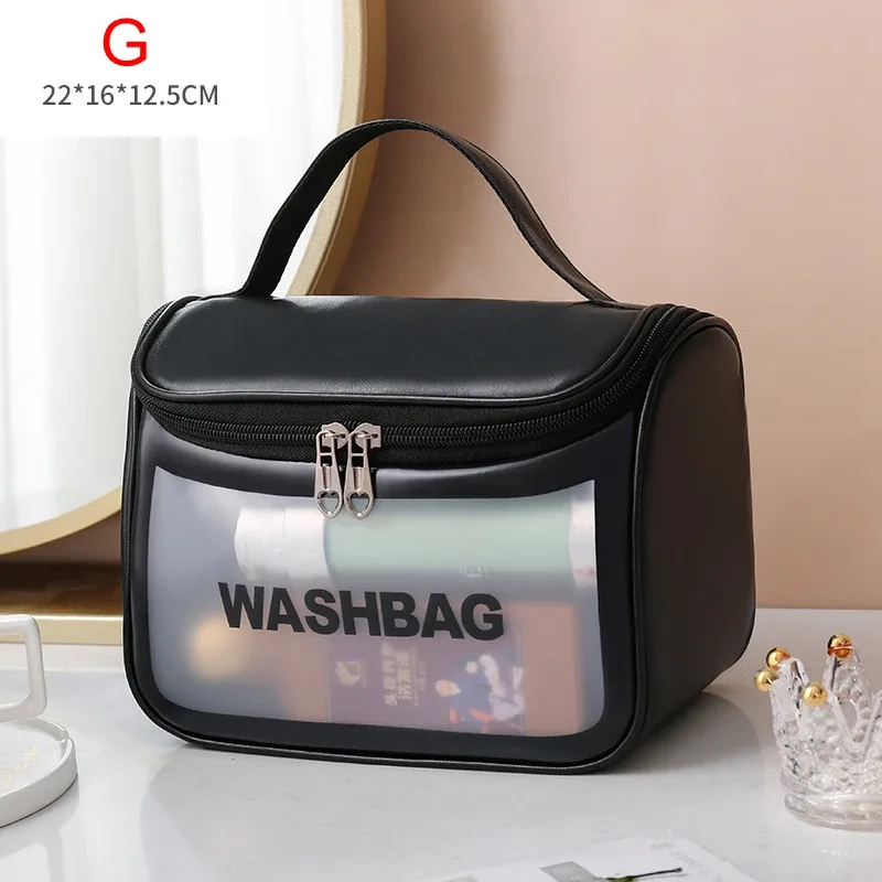 sac de lavage de voyage portable pour femmes, pochette de rangement transparente et étanche pour maquillage, organisateur de cosmétiques de grande capacité, étui de beauté pour femmes