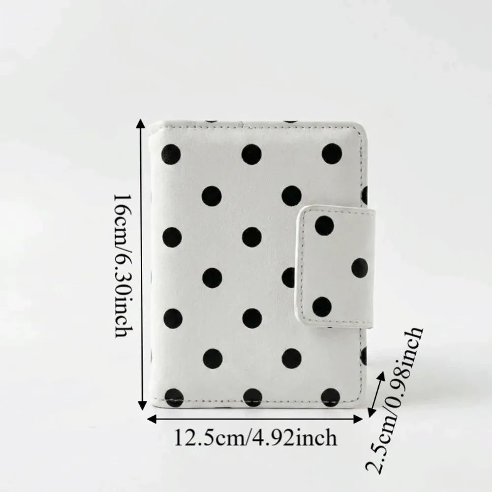 porte-passeport multifonctionnel à pois, porte-cartes multi-fentes, sac de rangement pour cartes noir et blanc, design fin et léger