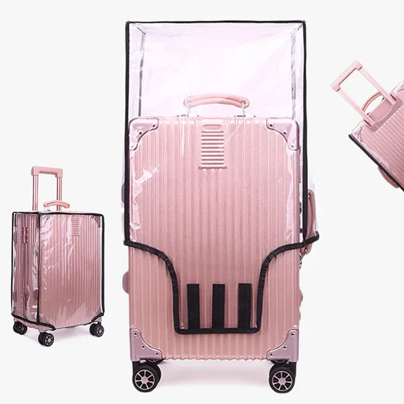 housse de protection transparente en pvc pour bagages, housse de protection étanche pour chariot, épaisse et durable, housse de protection contre la poussière pour valise, accessoire de voyage