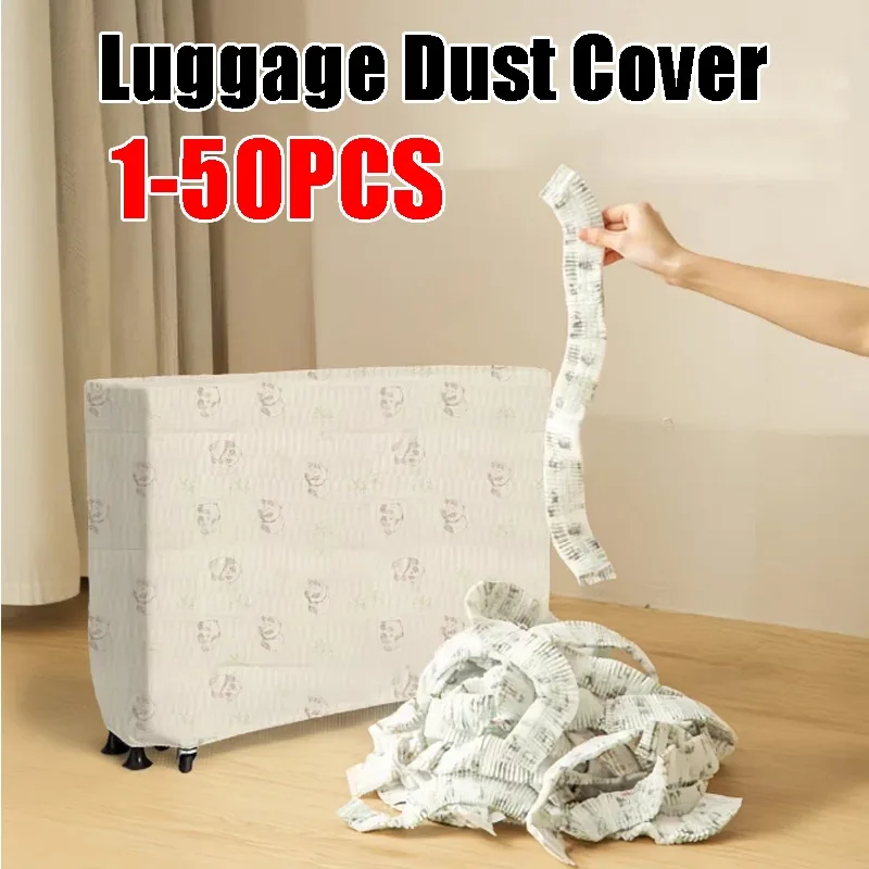 Housse de protection universelle pour bagages, jetable, en matériau non tissé, protection contre la poussière et la pluie pour valises de voyage, légère et portable