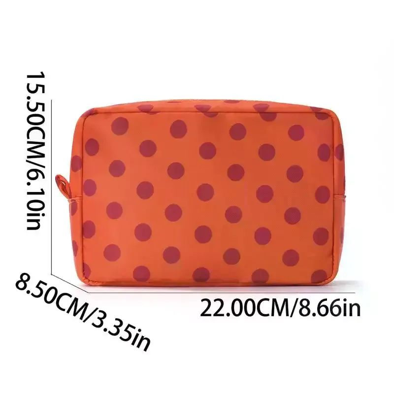 trousse de maquillage à pois, trousse de toilette de voyage étanche avec fermeture éclair, étui pour pinceaux de maquillage