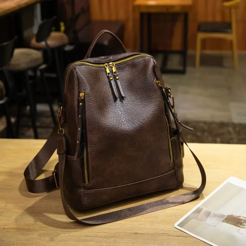 Sacs à dos de luxe légers en PU de haute qualité, texture avancée 2026, sacs polyvalents grande capacité pour le trajet quotidien, sacs à dos durables