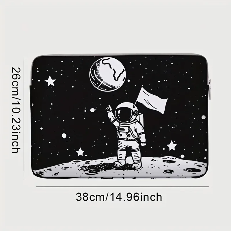 ensemble une pièce, deux styles, sac et porte-documents pour ordinateur portable à motifs d'astronautes, adapté aux ordinateurs portables de 14 pouces