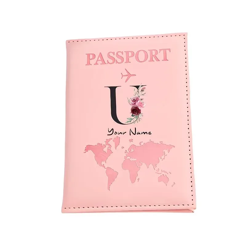 étui de passeport personnalisé, cadeau de voyage personnalisé avec nom/texte pour hommes, femmes, voyageurs - portefeuille porte-passeport léger et à fermeture ouverte