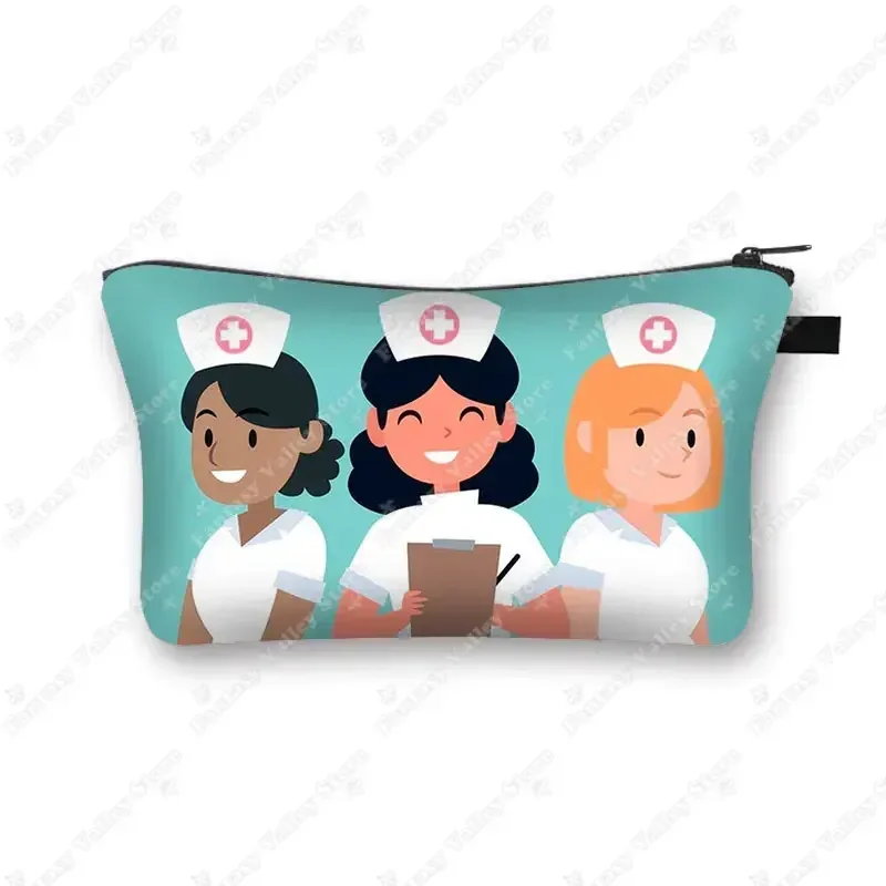 étui à cosmétiques pour médecin et infirmière, stéthoscope médical, seringue, trousse de toilette, organisateur, sacs à cosmétiques pour femmes, trousse de maquillage pour hôpital ecg