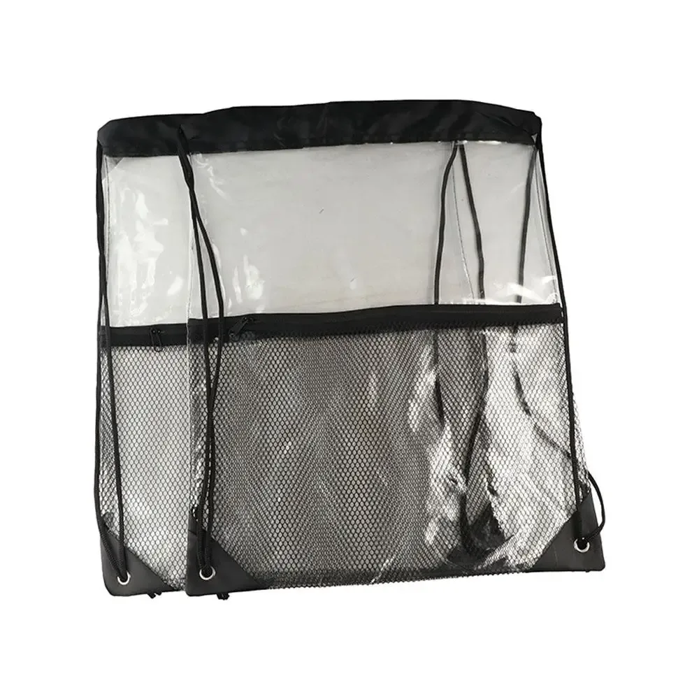 sac à dos pliable à cordon de serrage de grande capacité, sac transparent en pvc étanche, sac de montagne, sac