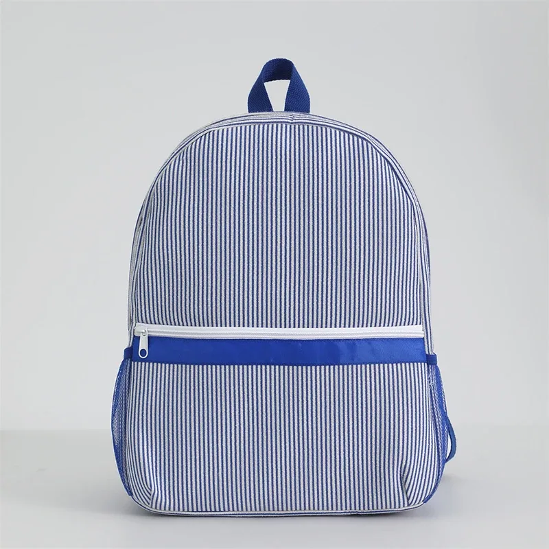 sac à dos scolaire pour tout-petits, sac à dos rayé mignon en seersucker pour filles 12 pouces pour la maternelle, 15 pouces pour les adolescents du lycée