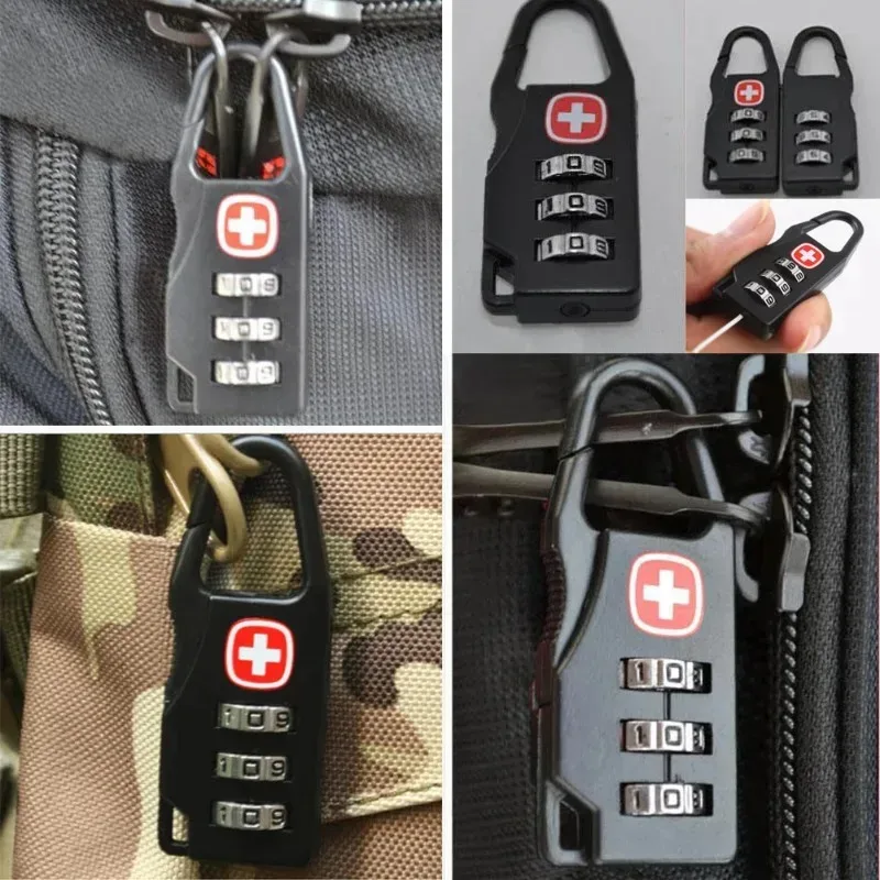 mini serrure à combinaison à 3 chiffres, 5 pièces, serrure à fermeture éclair antivol pour sac à dos de voyage, sac à main, bagages, accessoires de voyage portables sécurisés
