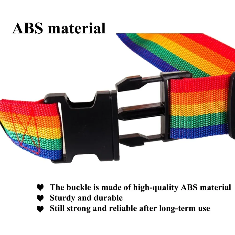 ceintures de valise réglables, sangles de bagages aux couleurs vives, sangles de voyage avec boucle à dégagement rapide (arc-en-ciel), 1/2 pièces