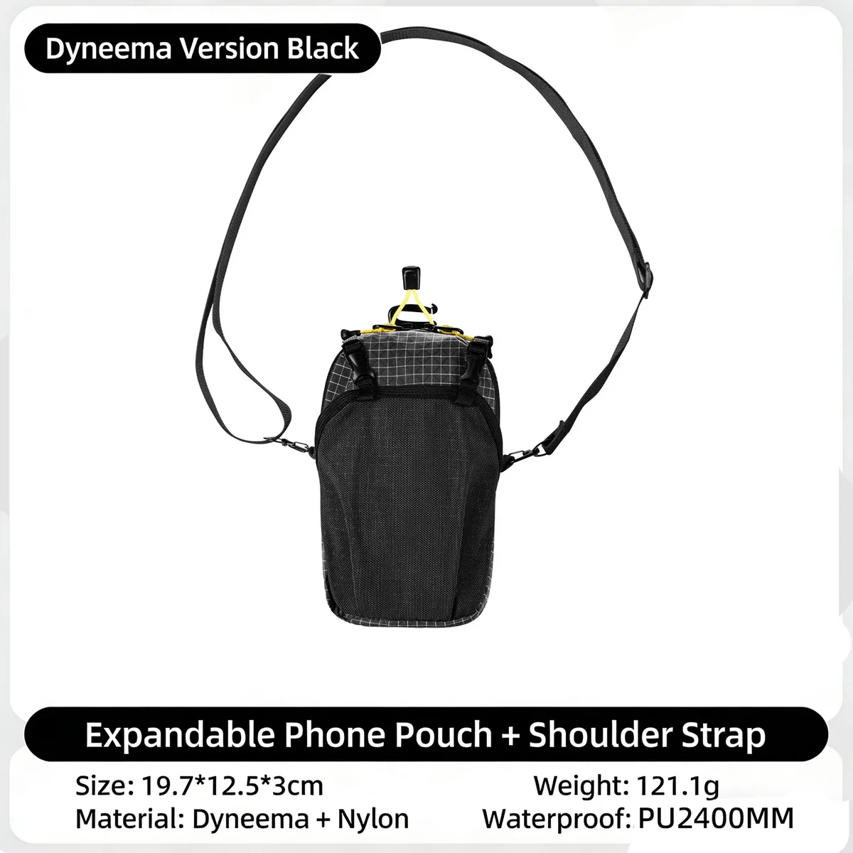 sac à dos imperméable avec sangle d'attache pour épaule, pochette légère pour téléphone avec sangle pour les sports de plein air, la randonnée et le camping