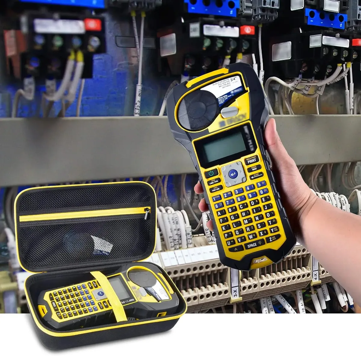 étui de transport rigide en eva compatible avec l'imprimante d'étiquettes portable brady m210 / bmp21-plus / m210-lab, sac de rangement portable