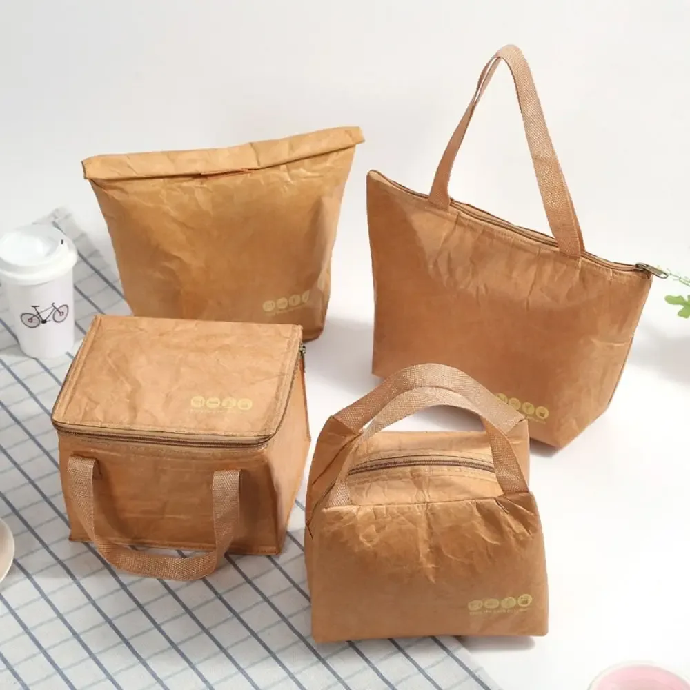 Organisateur étanche refroidisseur boîte à déjeuner sac pliable alimentaire sacs à main sac à déjeuner étanche sacs en papier Kraft fourre-tout toile sac à déjeuner