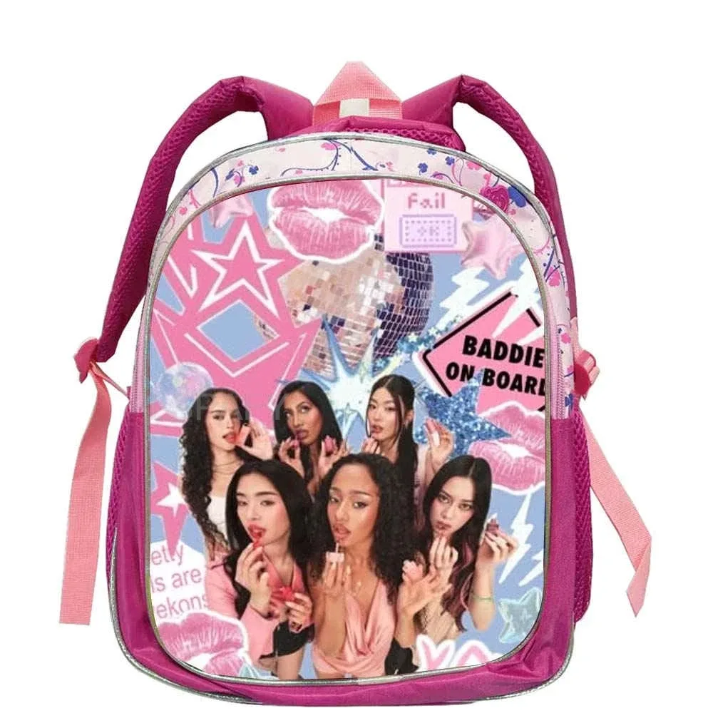 sacs à dos tendance katseye roses pour enfants, sacs d'école pour adolescentes et adolescents, sac à dos décontracté et tendance 12 pouces