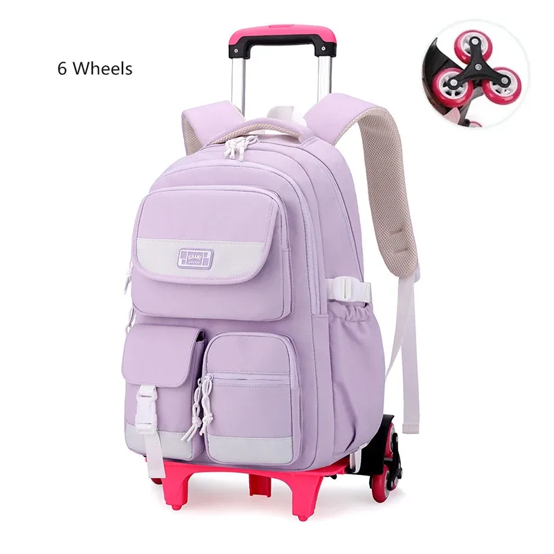 sac à dos d'école à roulettes pour adolescentes, cartable à roulettes, sacs de voyage pour étudiants et enfants, notification