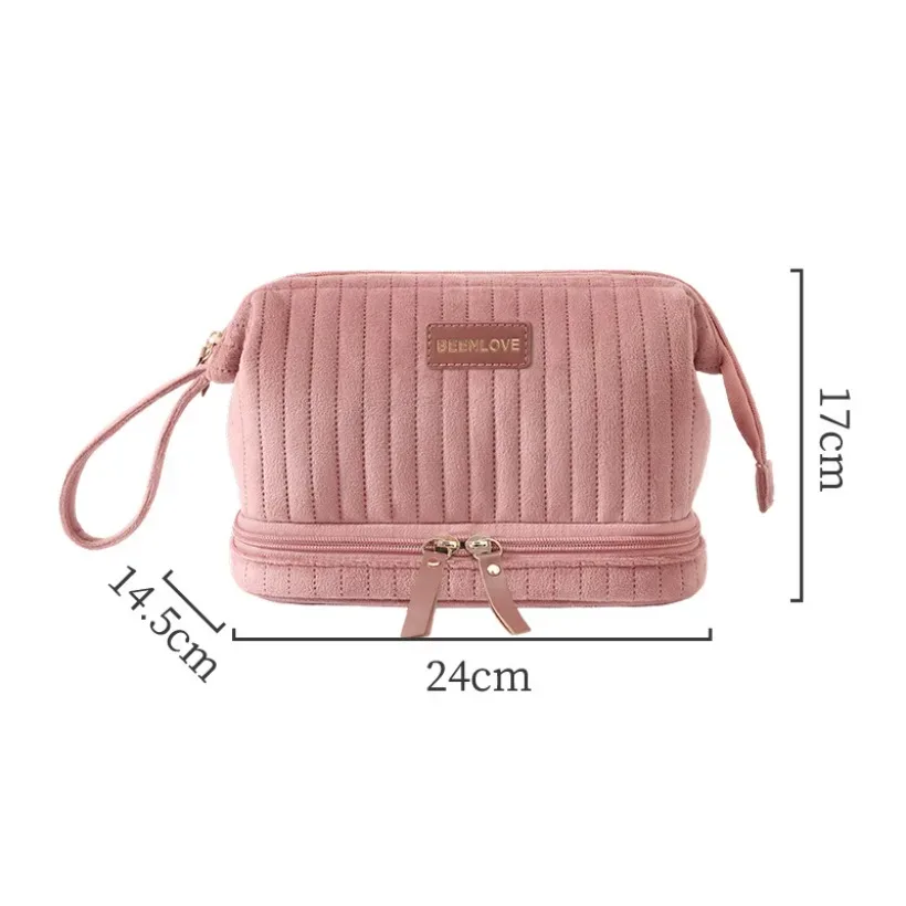 sac de rangement de maquillage portable, grande capacité, trousse à cosmétiques multi-compartiments pour pinceaux, cosmétiques, rangement de voyage