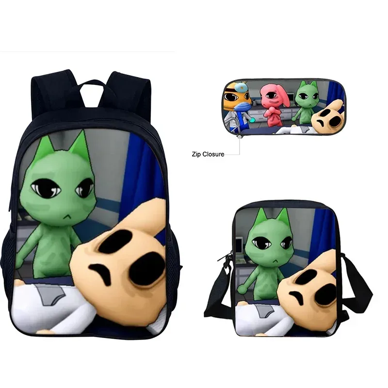 ensemble de 3 sacs d'école à thème animalier pour enfants, sac à dos, sac bandoulière et trousse à crayons, pour garçons et filles de primaire et collège, idéal comme cadeau