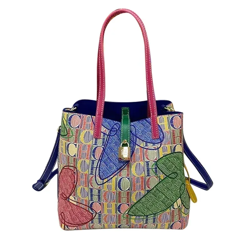sac seau ch 2026 nouveau modèle de niche, sac à bandoulière léger, sac porté épaule, sac de banlieue grande capacité, texture cuir véritable, sac panier