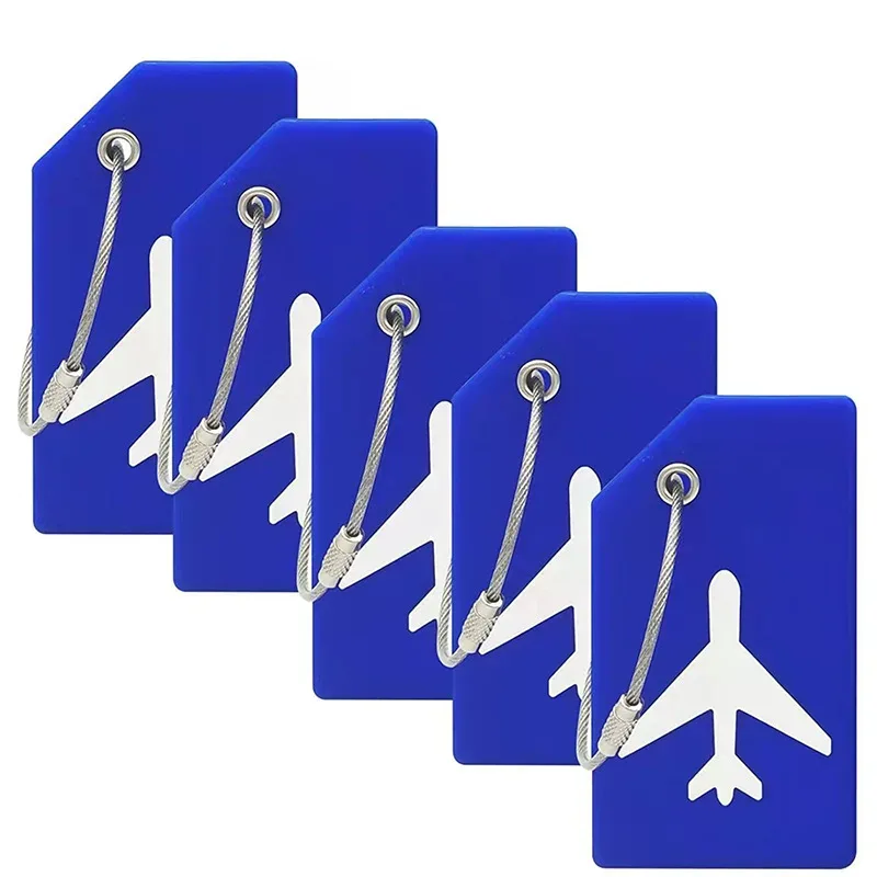 étiquette à bagages en silicone pour valises avec boucle en acier inoxydable, approuvée par la tsa, protection de la vie privée, accessoires de voyage essentiels, étiquettes à bagages
