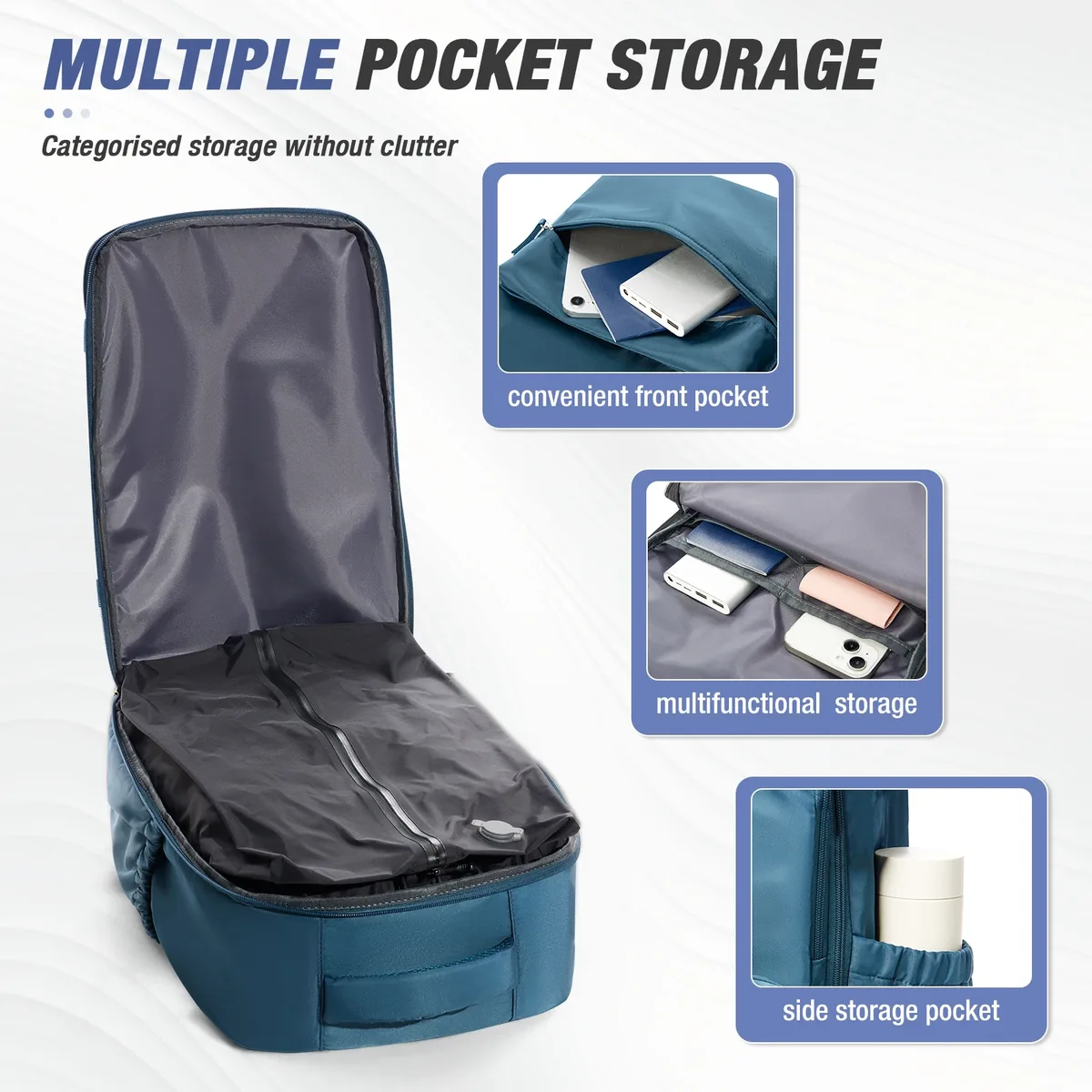Ryanair Airlines sac de cabine sous siège 40x30x20 sac polochon de voyage bagage à main sac de voyage pour femmes hommes, sac à dos sous vide