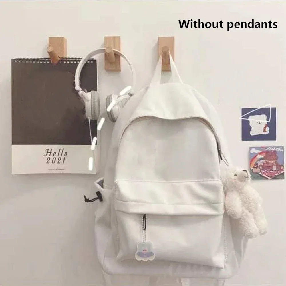 sac à dos décontracté pour lycéens, couleur unie, grande capacité, cartable de voyage étanche pour filles