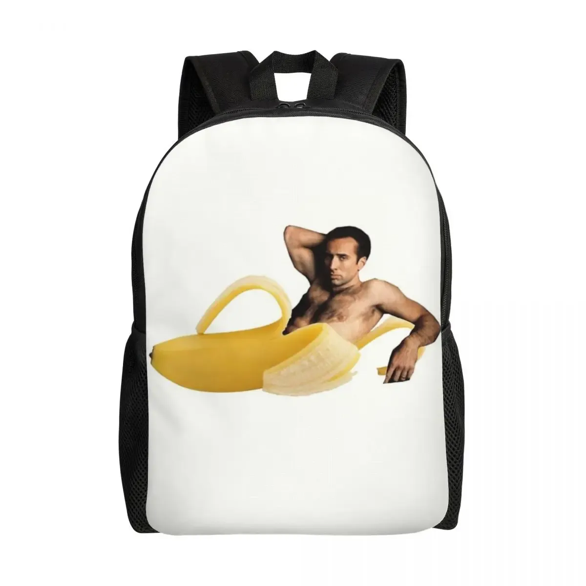 sac à dos personnalisé pour ordinateur portable nicolas cage meme, sac à livres de base pour femmes et hommes, sacs amusants pour étudiants