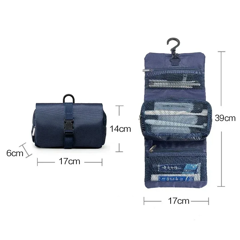 trousse de toilette pliante de style japonais, sac de rangement à crochet pour voyage d'affaires, sac à cosmétiques de haute qualité