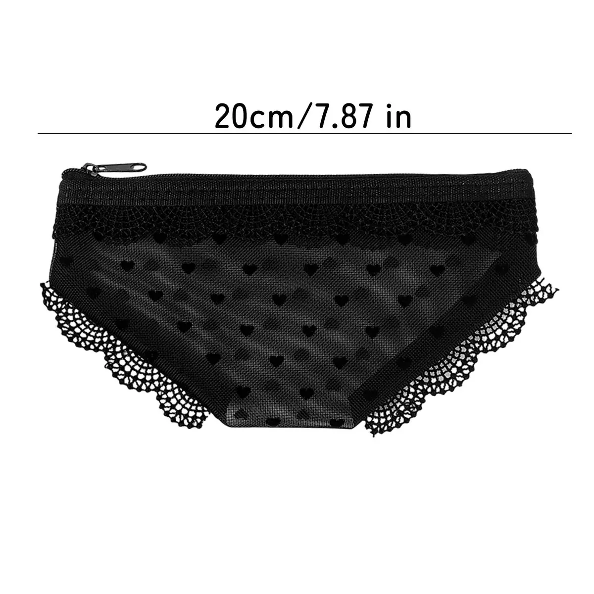 pochette de maquillage en maille tendance avec bordure en dentelle transparente, pochette de rangement décorative avec fermeture éclair, organisateur de bijoux et écouteurs