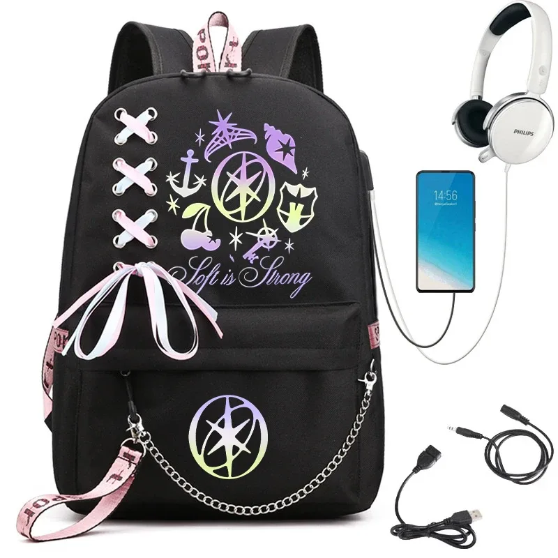 sac à dos d'école graphique katseye pour filles, sacs d'école pour adolescents avec port usb, sac pour ordinateur portable y2k pour femmes, sac à dos katseye pour étudiants