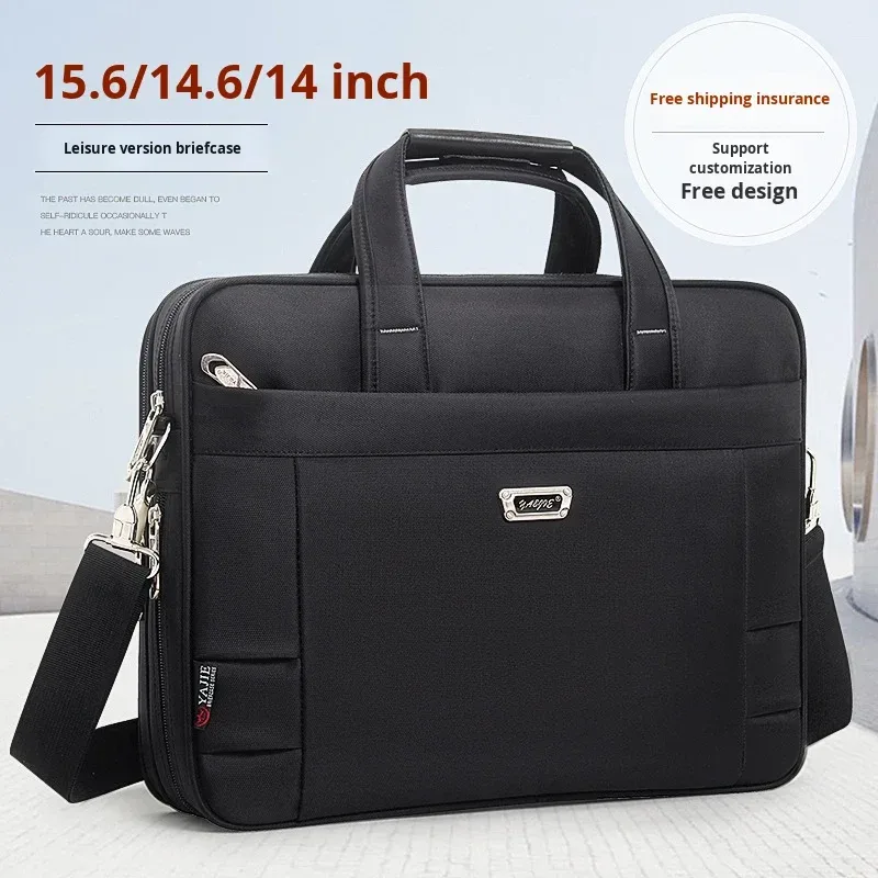 Sac porte-documents de grande capacité pour hommes, sacoche d'affaires pour ordinateur portable de 17, 15.6 et 14 pouces, sac à bandoulière en toile, sac fourre-tout de travail