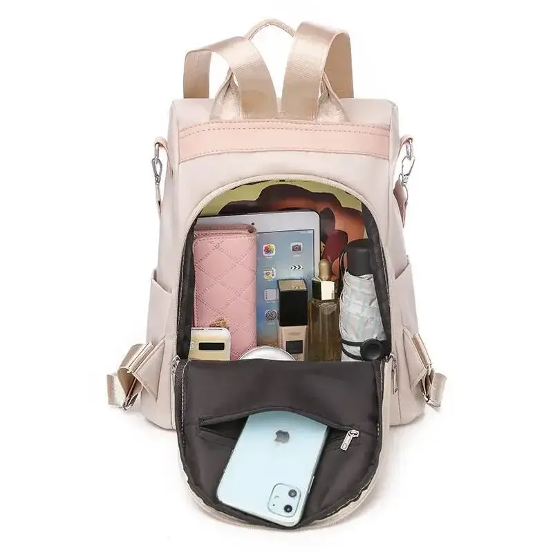 tissu oxford résistant à l'eau, sacs à double épaule décontractés et élégants, personnalité style ethnique, sac à dos brodé en 3d pour femmes
