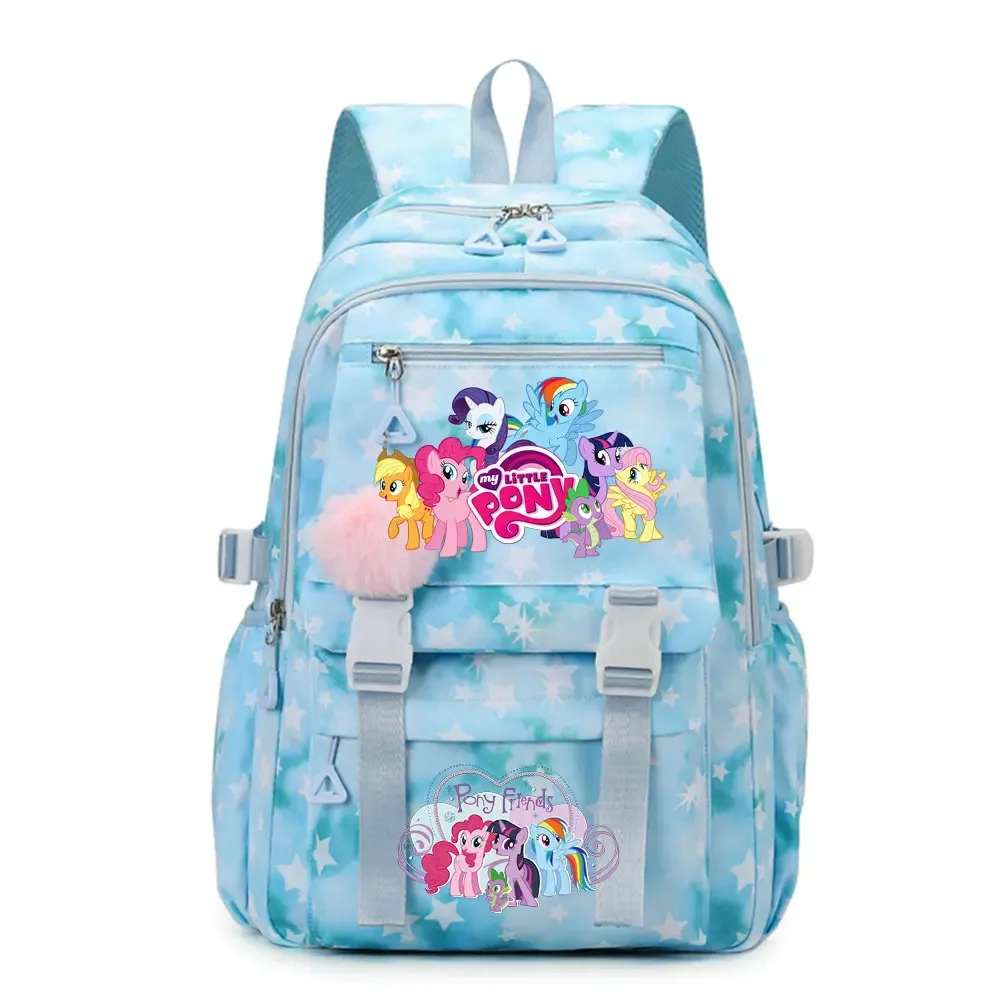 sac à dos d'étudiant imprimé my little pony, cartable de grande capacité pour adolescents, sac à dos de voyage pour ordinateur portable pour femmes