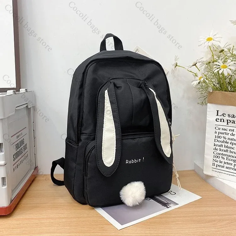 sac à dos oreilles de lapin kawaii pour filles, sac à dos d'école mignon pour filles, sac à dos à usage quotidien en nylon pour la rentrée scolaire