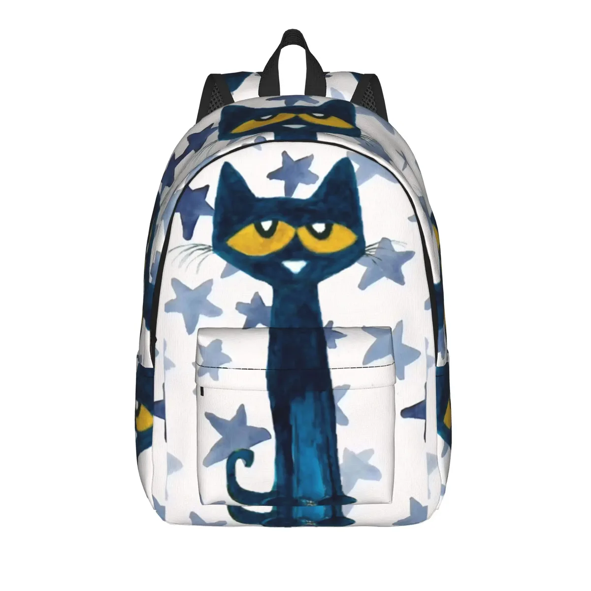 pete the cat sac à dos décontracté avec poche pour étudiants, sac à dos de travail, sac à dos de dessin animé pour hommes et femmes, sac à bandoulière pour ordinateur portable