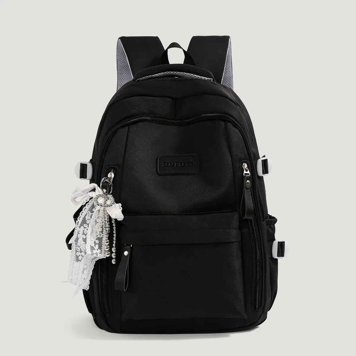 nouveau sac à dos imperméable grande capacité pour femme avec pendentif en dentelle, sacs d'école tendance pour ordinateur portable, sac de voyage mignon pour fille