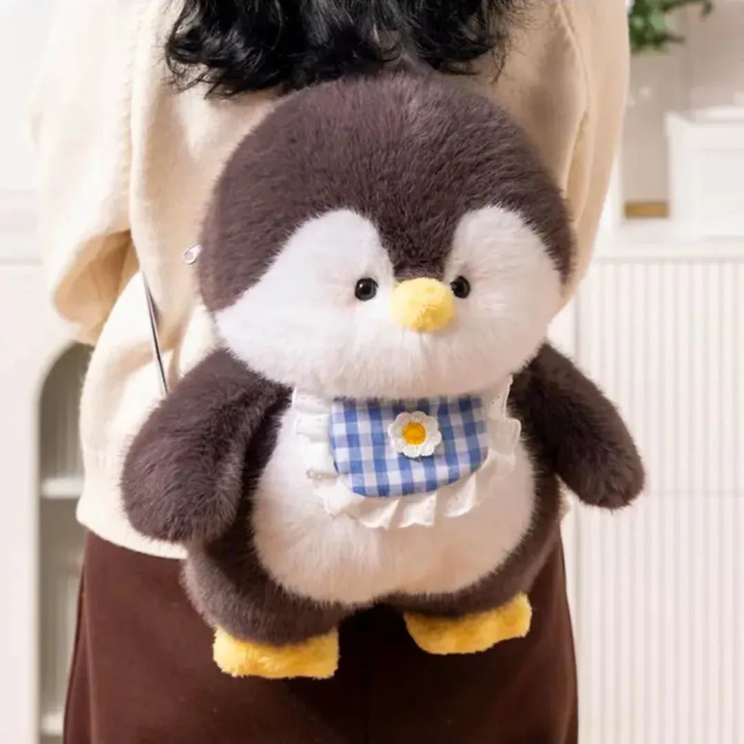 mignon en peluche pingouin sacs à dos femmes dessin animé amusant sac à bandoulière nouveau à la mode personnalisé fille mode sac à dos kawaii animal sac à dos