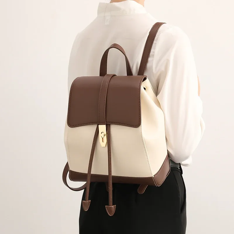 Sacs à dos femmes en cuir véritable sac à dos sacs Design de mode femme sacs urbains Portable sac à main livre-sac esthétique dame sac nouveau